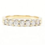 HALLMARKED 9CT GOLD & DIAMOND SEVEN STONE HALF HOOP RING