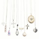 COLLECTION OF SILVER & WHITE METAL PENDANT