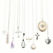 COLLECTION OF SILVER & WHITE METAL PENDANT