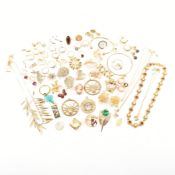 COLLECTION OF ASSORTED GOLD TONE COSTUME JEWELLERY