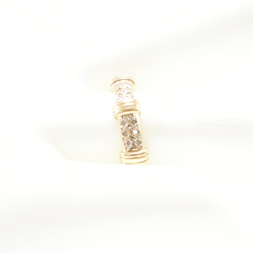 HALLMARKED 9CT GOLD & DIAMOND HALF ETERNITY RING - Image 8 of 10