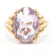 VINTAGE HALLMARKED 9CT GOLD & AMETHYST SOLITAIRE RING