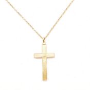 HALLMARKED 9CT GOLD CROSS PENDANT & NECKLACE CHAIN