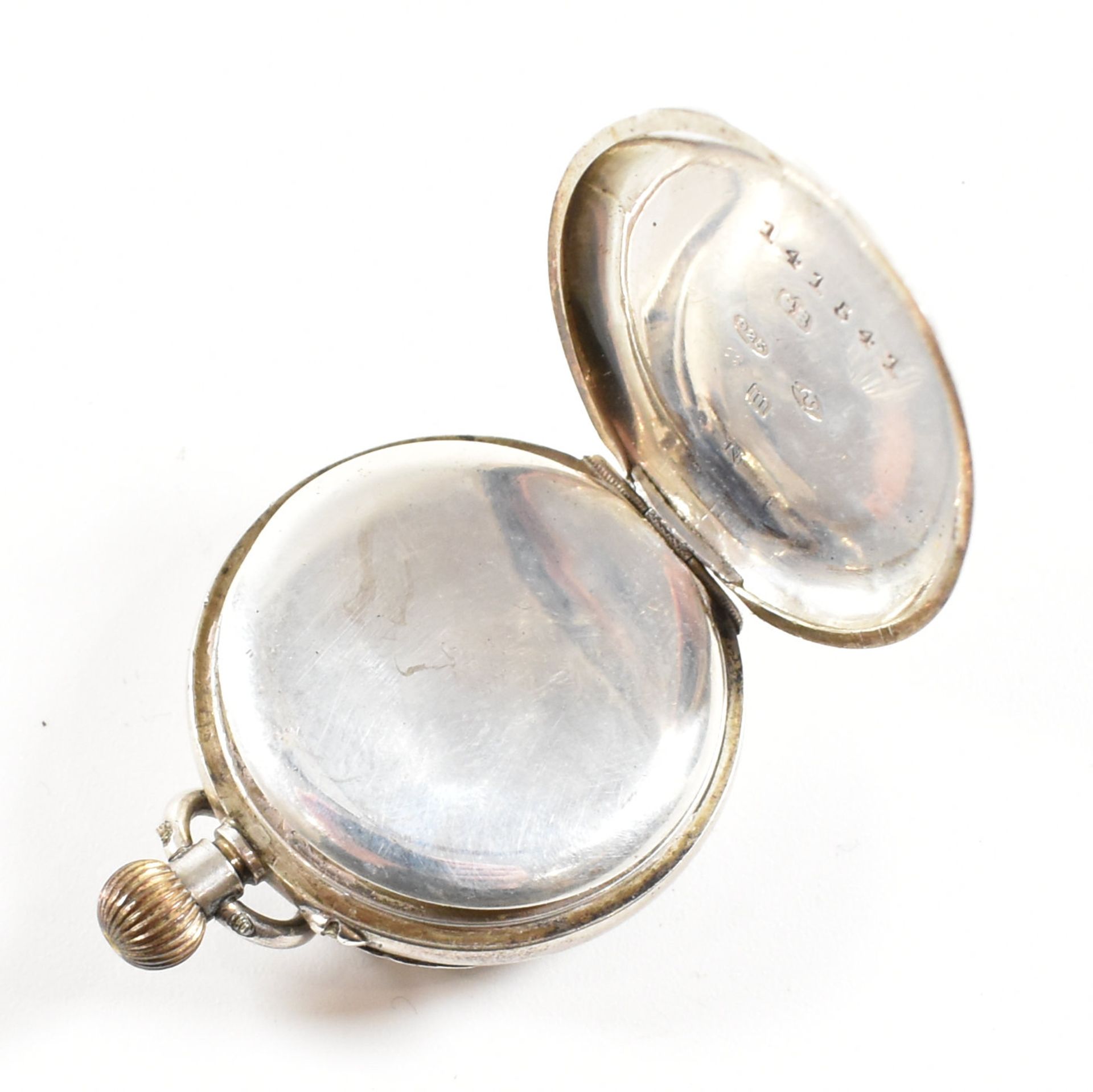 EARLY 20TH CENTURY SILVER FOB POCKET WATCH - Image 6 of 7