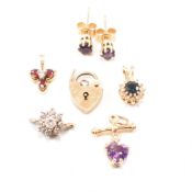 COLLECTION OF ASSORTED HALLMARKED 9CT GOLD & YELLOW METAL JEWELLERY