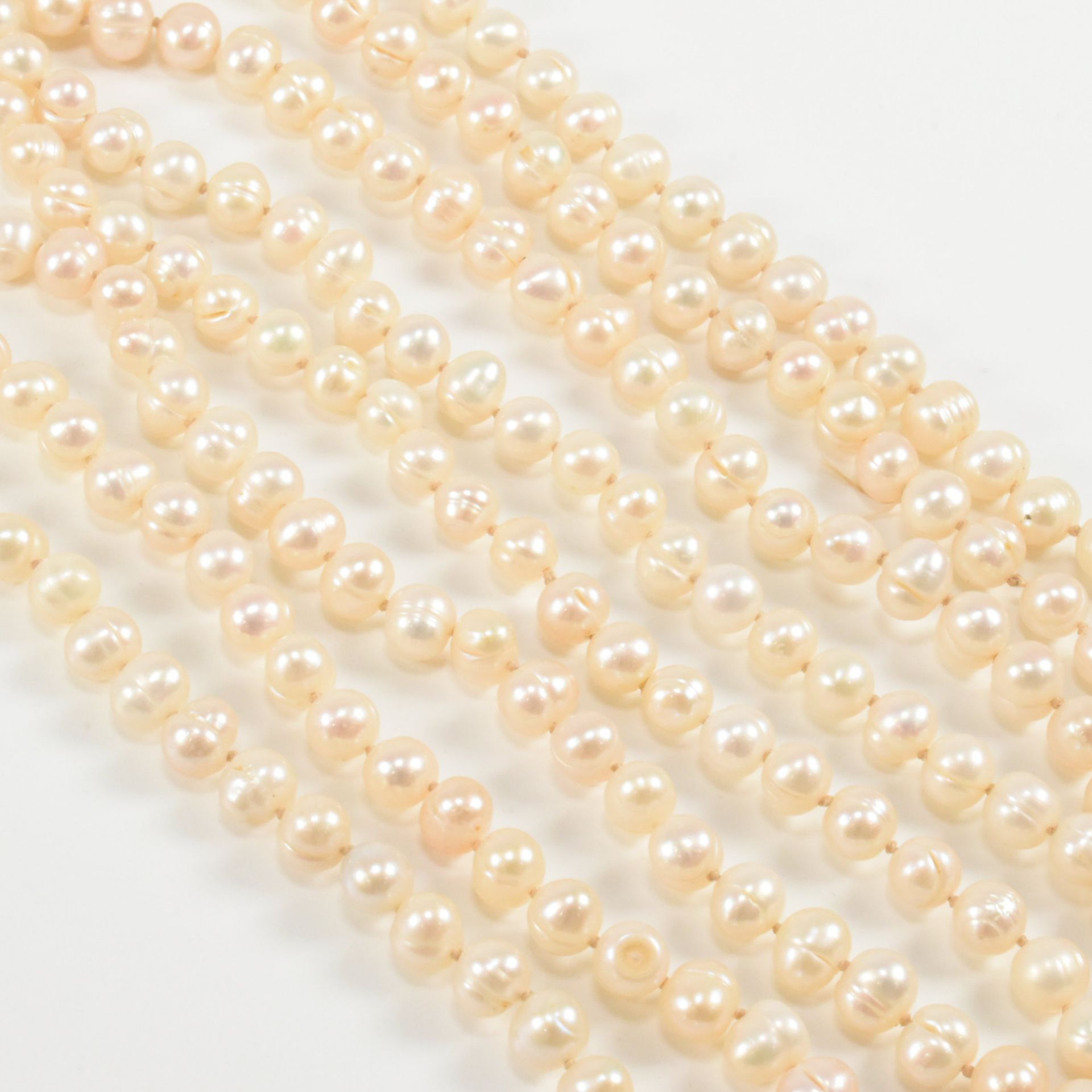 TWO STRING OF CULTURED BAROQUE PEARLS - Image 3 of 6