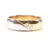 18CT BICOLOUR GOLD & DIAMOND BAND RING