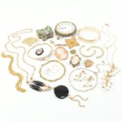 COLLECTION OF ASSORTED ANTIQUE & LATER COSTUME JEWELLERY