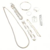 ASSORTED COLLECTION OF HALLMARKED SILVER 925 & WHITE METAL JEWELLERY