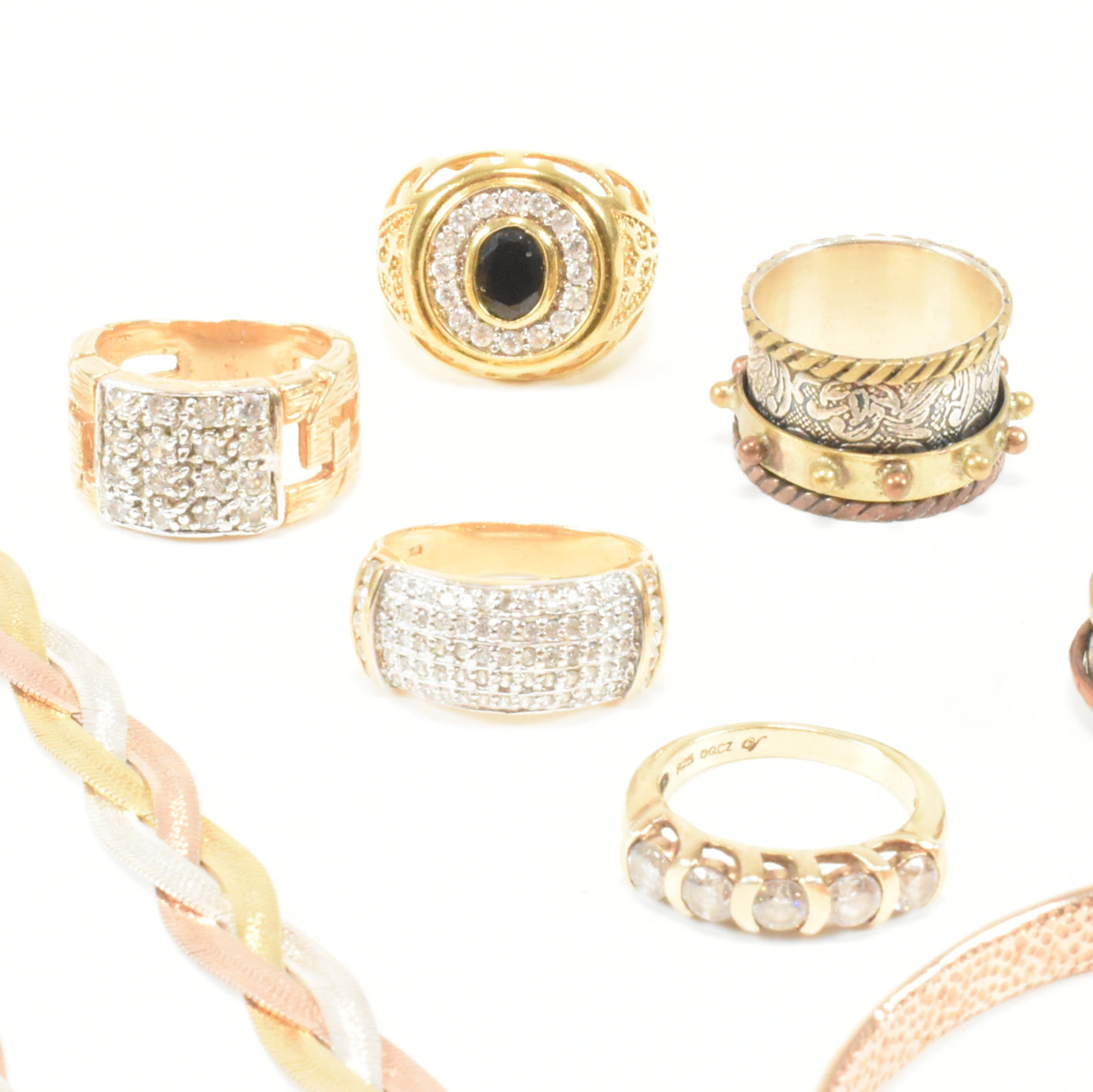 COLLECTION OF ASSORTED 925 SILVER GOLD TONE JEWELLERY - Image 3 of 11