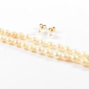 HALLMARKED 9CT GOLD STUD EARRINGS WITH 925 SILVER CLASPED PEARLS