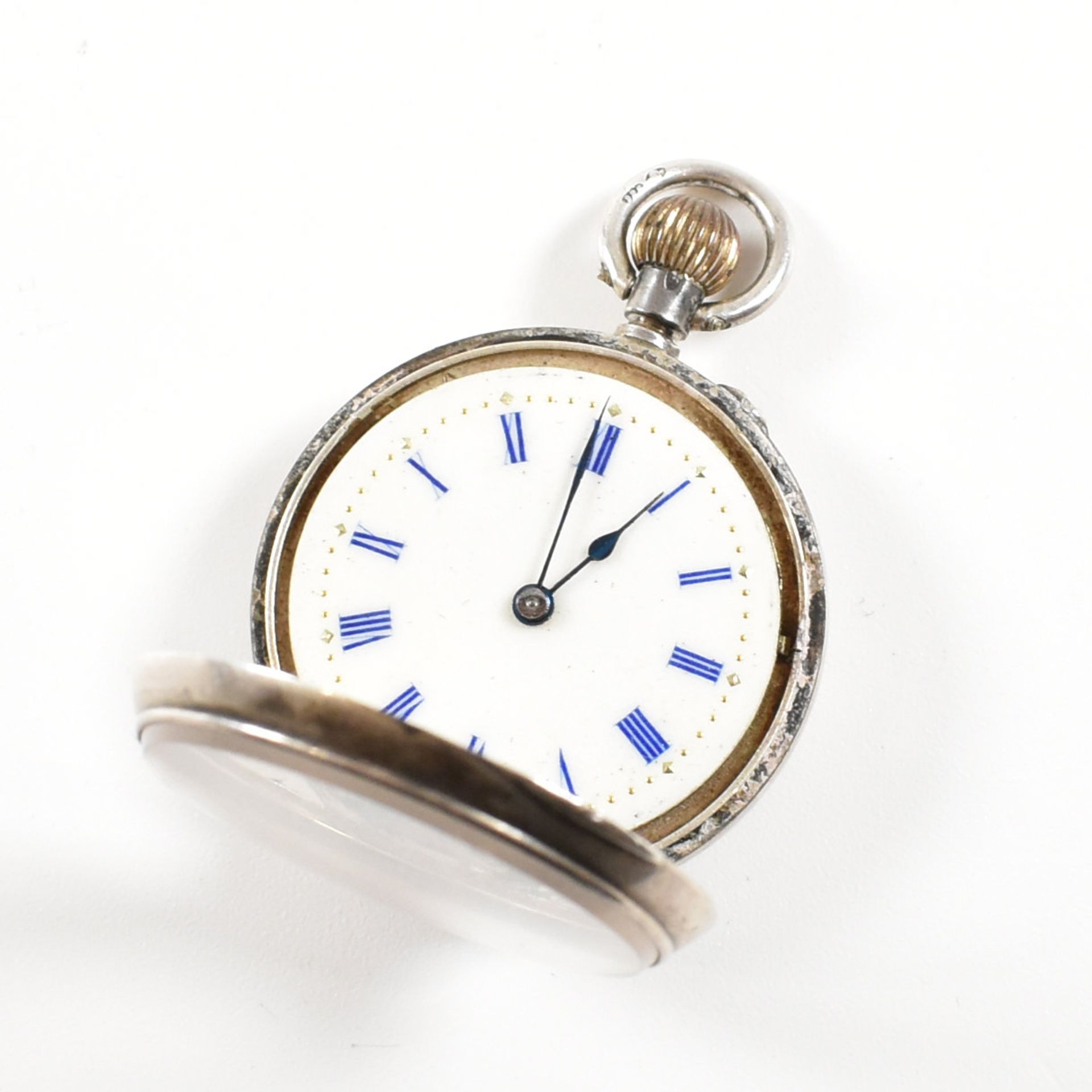 EARLY 20TH CENTURY SILVER FOB POCKET WATCH - Image 4 of 7