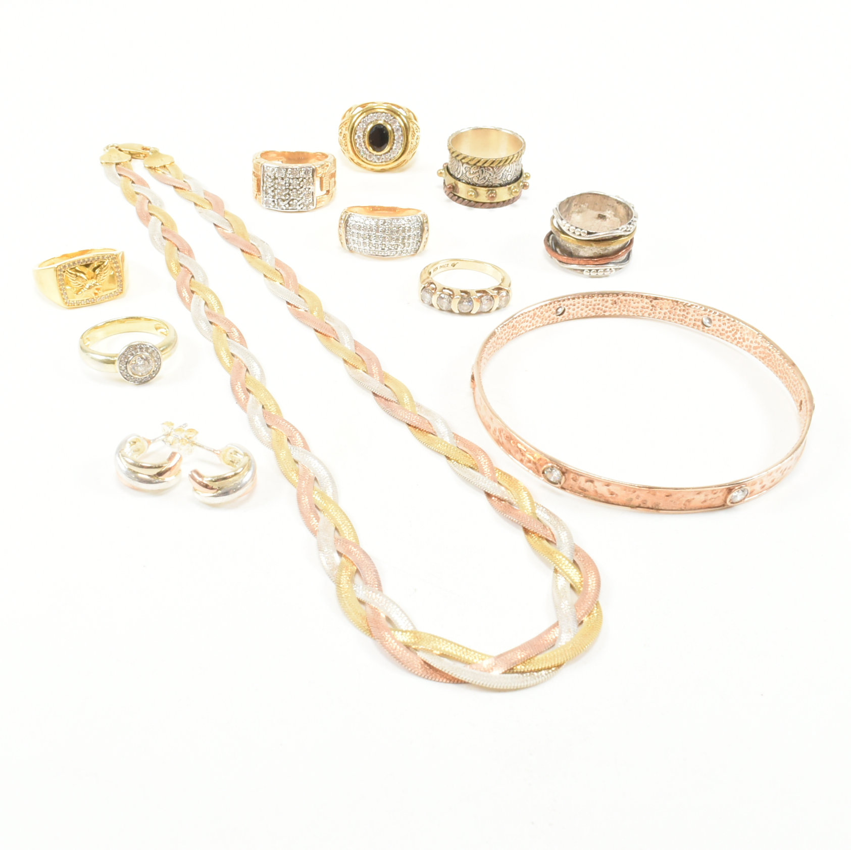 COLLECTION OF ASSORTED 925 SILVER GOLD TONE JEWELLERY - Image 11 of 11