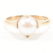 VINTAGE 9CT GOLD & PEARL SOLITAIRE RING