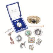 COLLECTION OF ASSORTED SILVER & COSTUME JEWELLERY