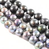 TWO STRINGS OF TAHITIAN STYLE PEARL NECKLACES