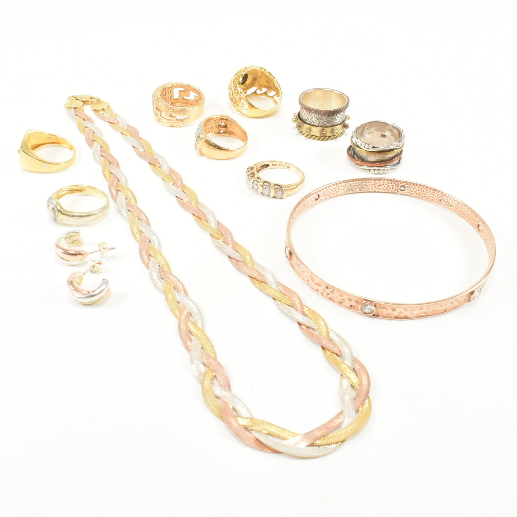COLLECTION OF ASSORTED 925 SILVER GOLD TONE JEWELLERY - Image 5 of 11