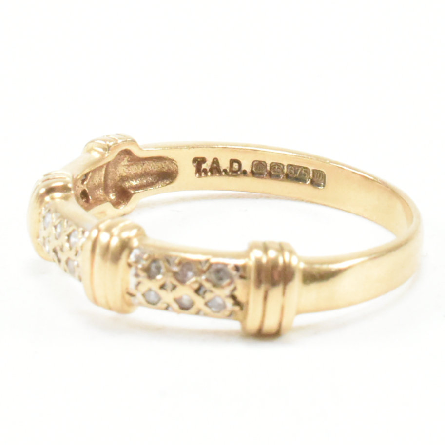 HALLMARKED 9CT GOLD & DIAMOND HALF ETERNITY RING - Image 3 of 10