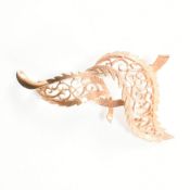 HALLMARKED 1970S 9CT ROSE GOLD BROOCH PIN BY FIDELITY