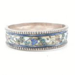 VINTAGE SILVER & ENAMEL FILIGREE CLOISONNE BANGLE BRACELET