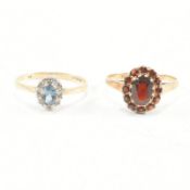 TWO HALLMARKED 9CT GOLD GEM SET RINGS