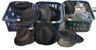 COLLECTION OF VINTAGE THEATRICAL COSTUME MENS TRILBY / TOP HATS