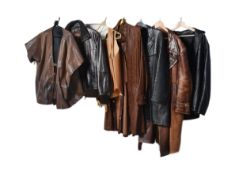 COLLECTION OF VINTAGE THEATRICAL COSTUME LEATHER COATS