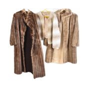COLLECTION OF THREE VINTAGE FUR & FUR STYLE COATS
