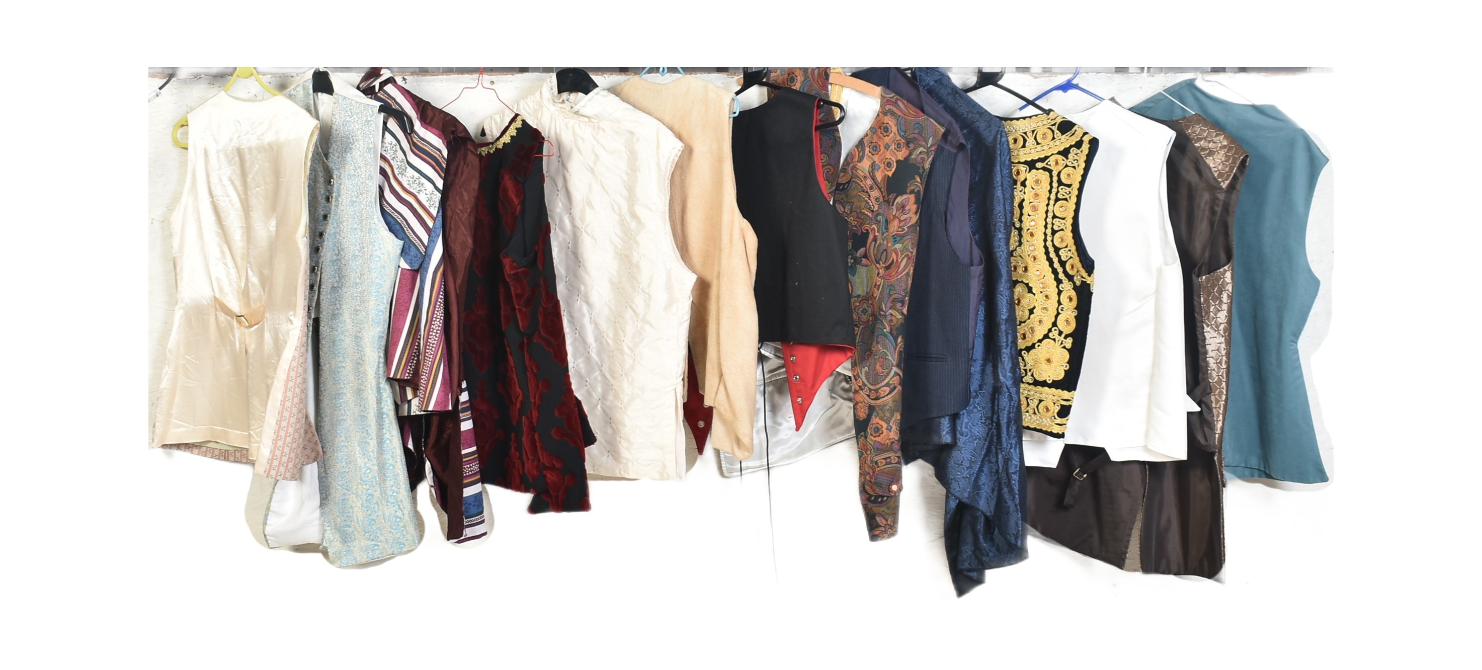 COLLECTION OF VINTAGE THEATRICAL COSTUME MENS WAISTCOATS