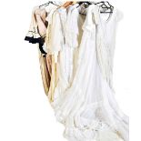 COLLECTION OF VINTAGE LADIES DRESSES IN WHITE & CREAM