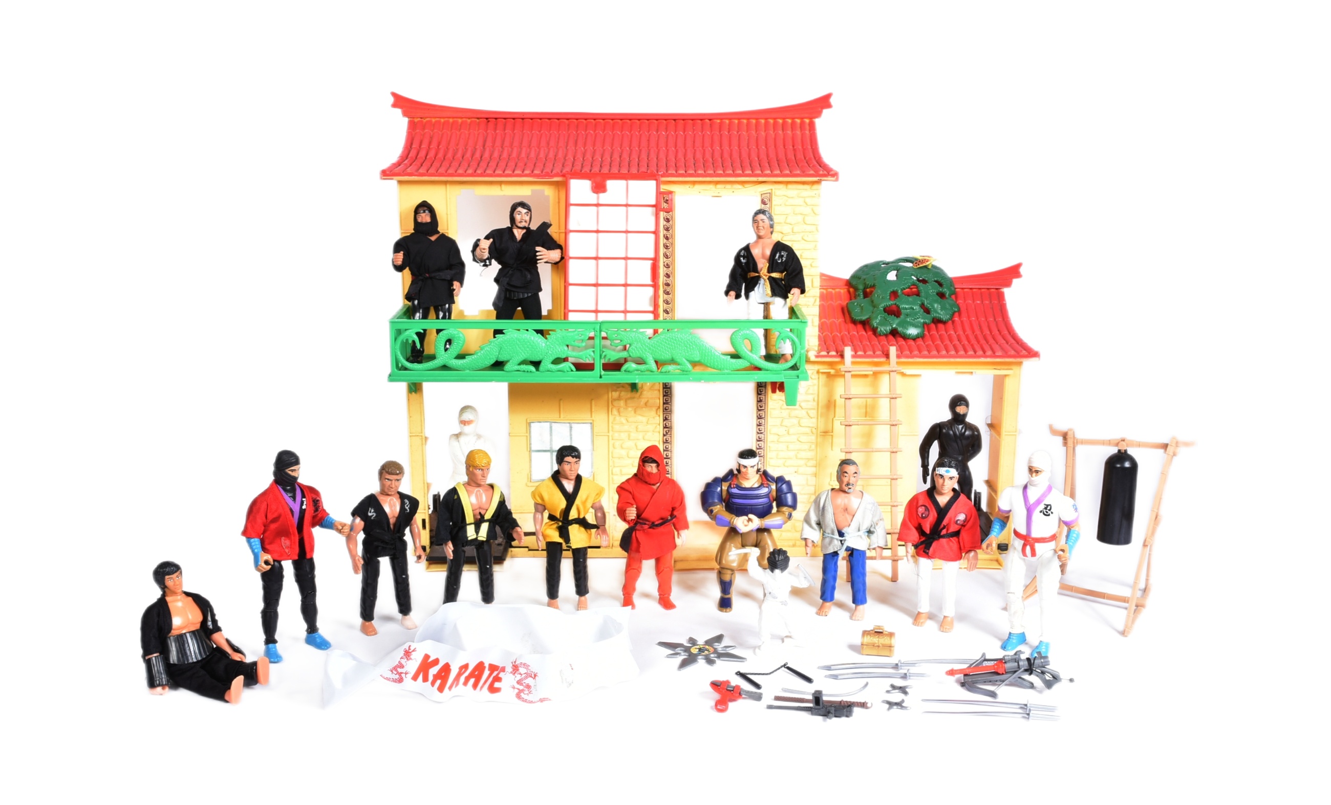 VINTAGE REMCO KARATE KID PLAYSET & ACTION FIGURES