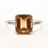 1920S CITRINE & DIAMOND COCKTAIL RING