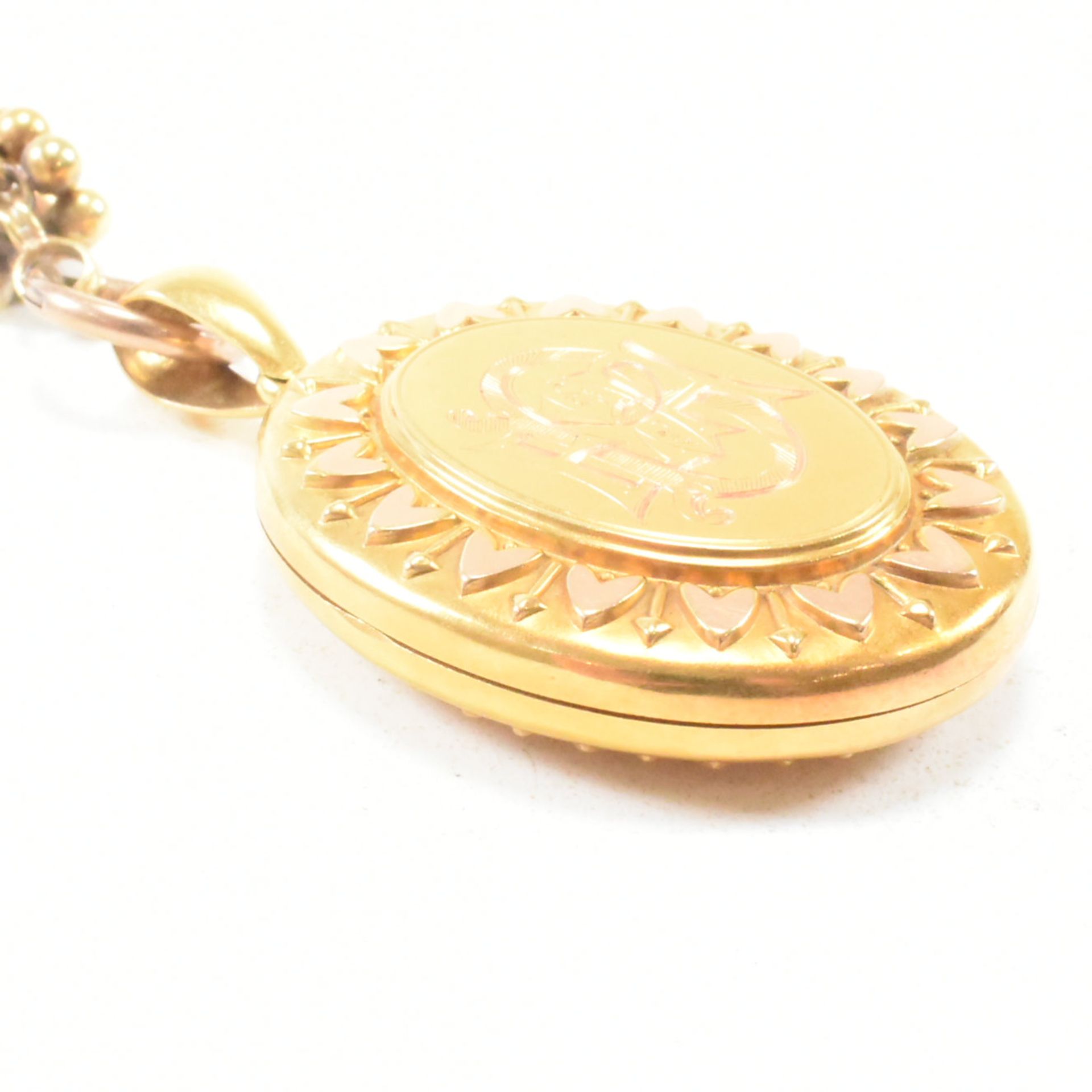 19TH CENTURY VICTORIAN GOLD LOCKET PENDANT NECKLACE - Bild 6 aus 12