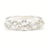 18CT WHITE GOLD & DIAMOND FIVE STONE RING