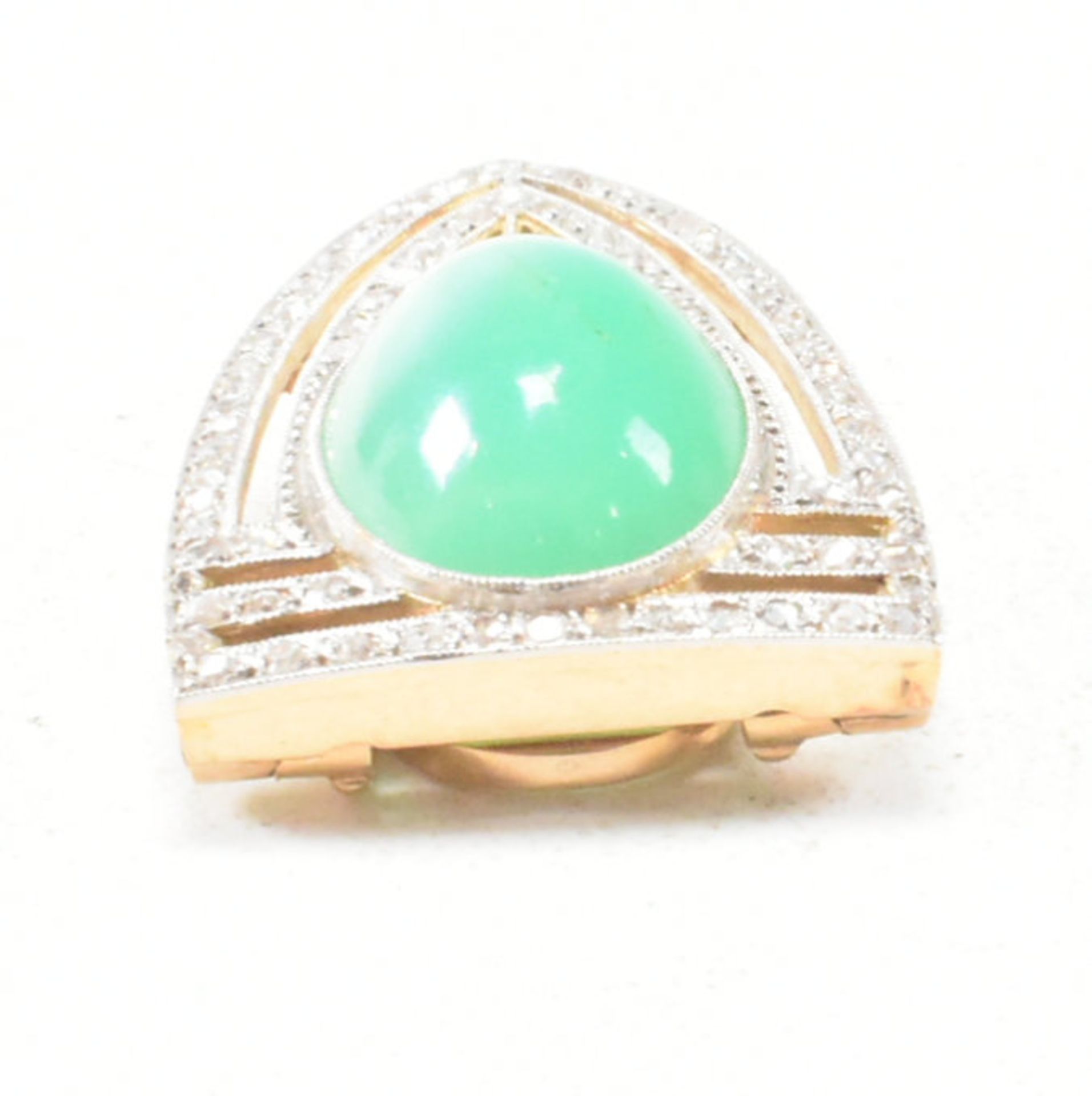 1930S ART DECO DIAMOND & CHALCEDONY DRESS CLIP - Image 6 of 7