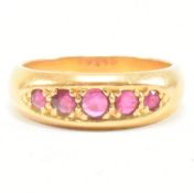 GOLD & RUBY FIVE STONE RING