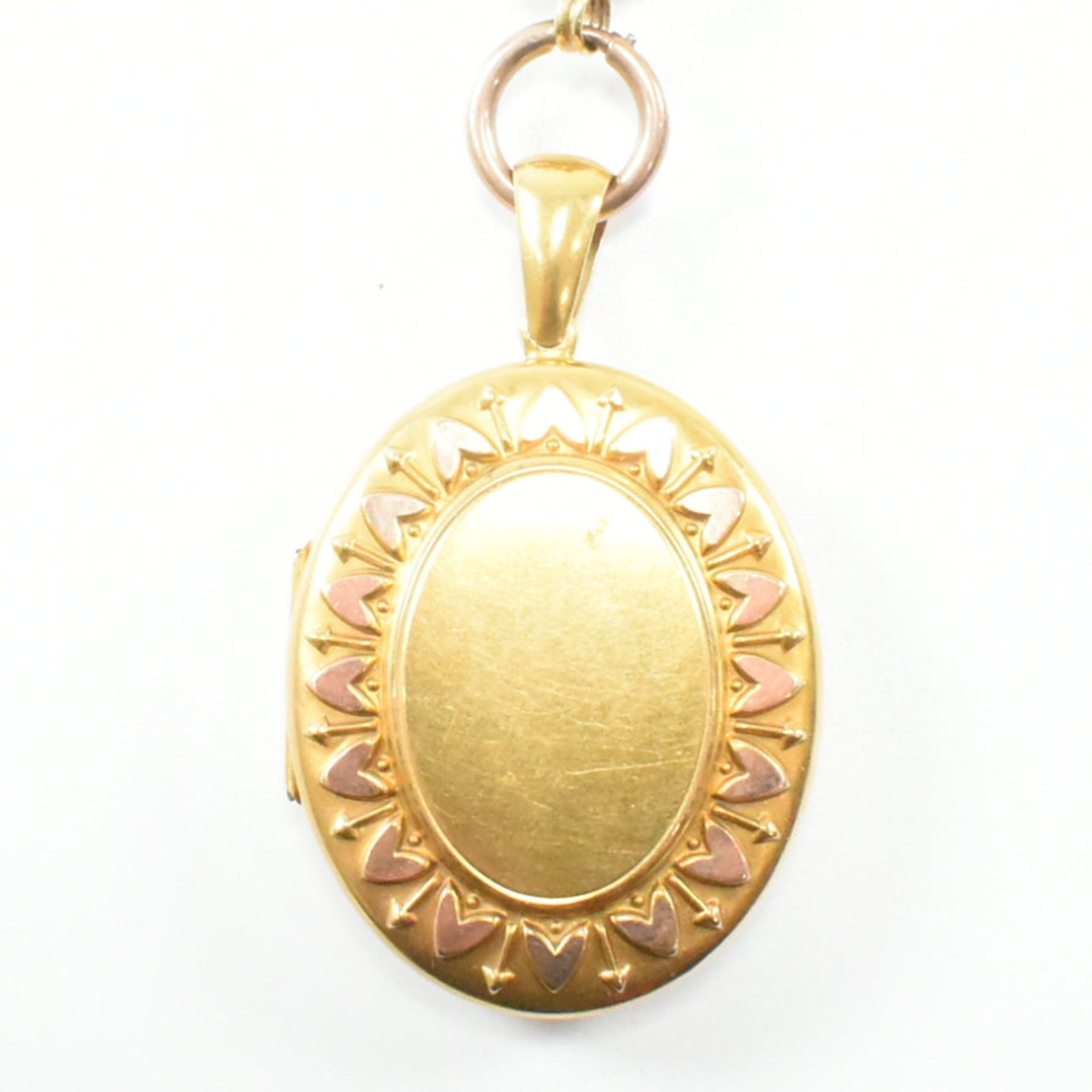 19TH CENTURY VICTORIAN GOLD LOCKET PENDANT NECKLACE - Bild 2 aus 12