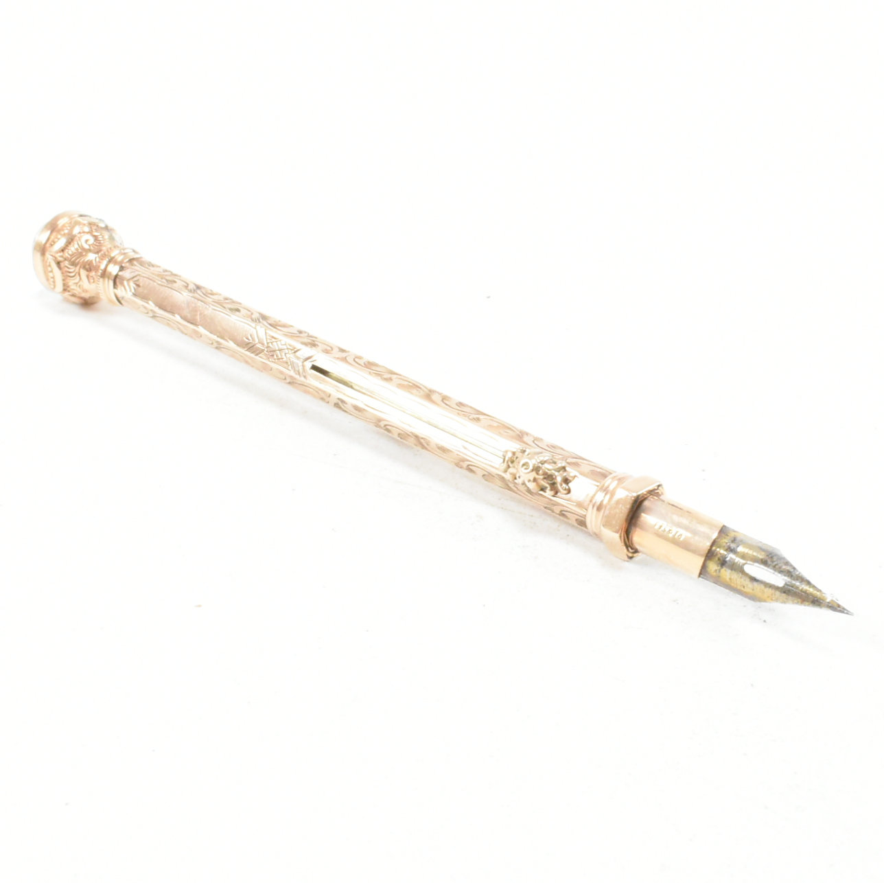 VICTORIAN HALLMARKED 9CT GOLD DUAL PROPELLING PENCIL - Image 4 of 9