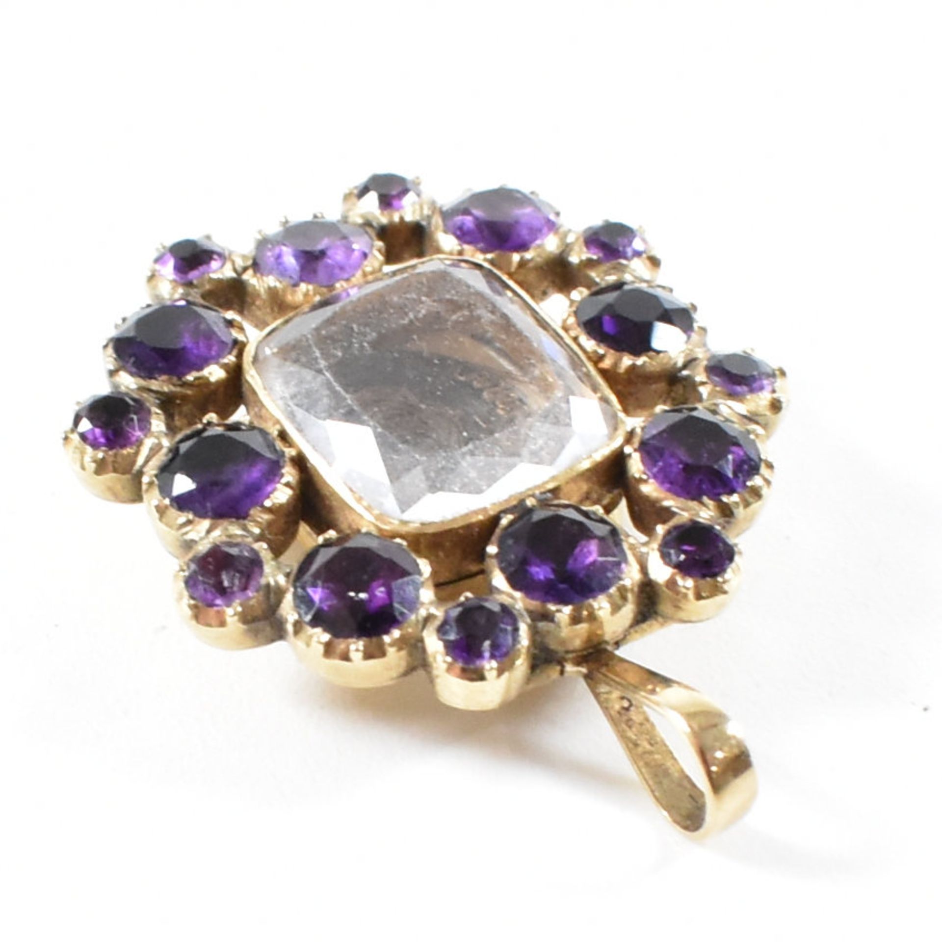 19TH CENTURY GEORGIAN GOLD AMETHYST MEMENTO MORI PENDANT - Image 5 of 6