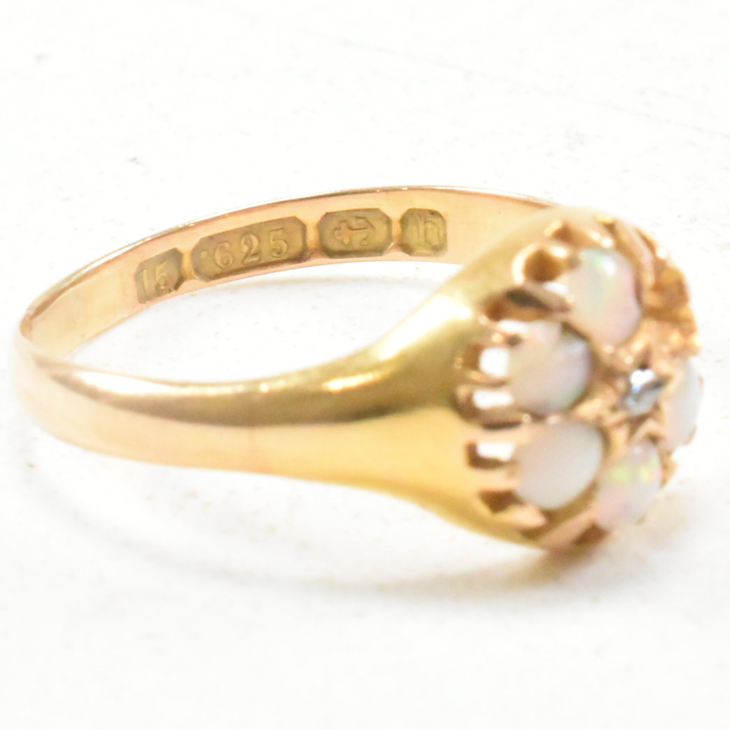 TWO HALLMARKED 15CT GOLD VICTORIAN GEM SET RINGS - Image 6 of 8