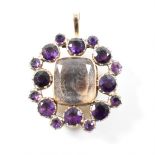 19TH CENTURY GEORGIAN GOLD AMETHYST MEMENTO MORI PENDANT