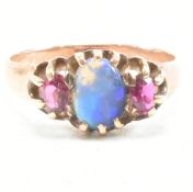 EARLY 20TH CENTURY GOLD OPAL & RUBY RING