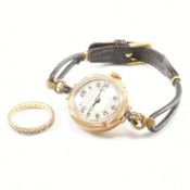 VINTAGE 9CT GOLD WATCH & ETERNITY RING