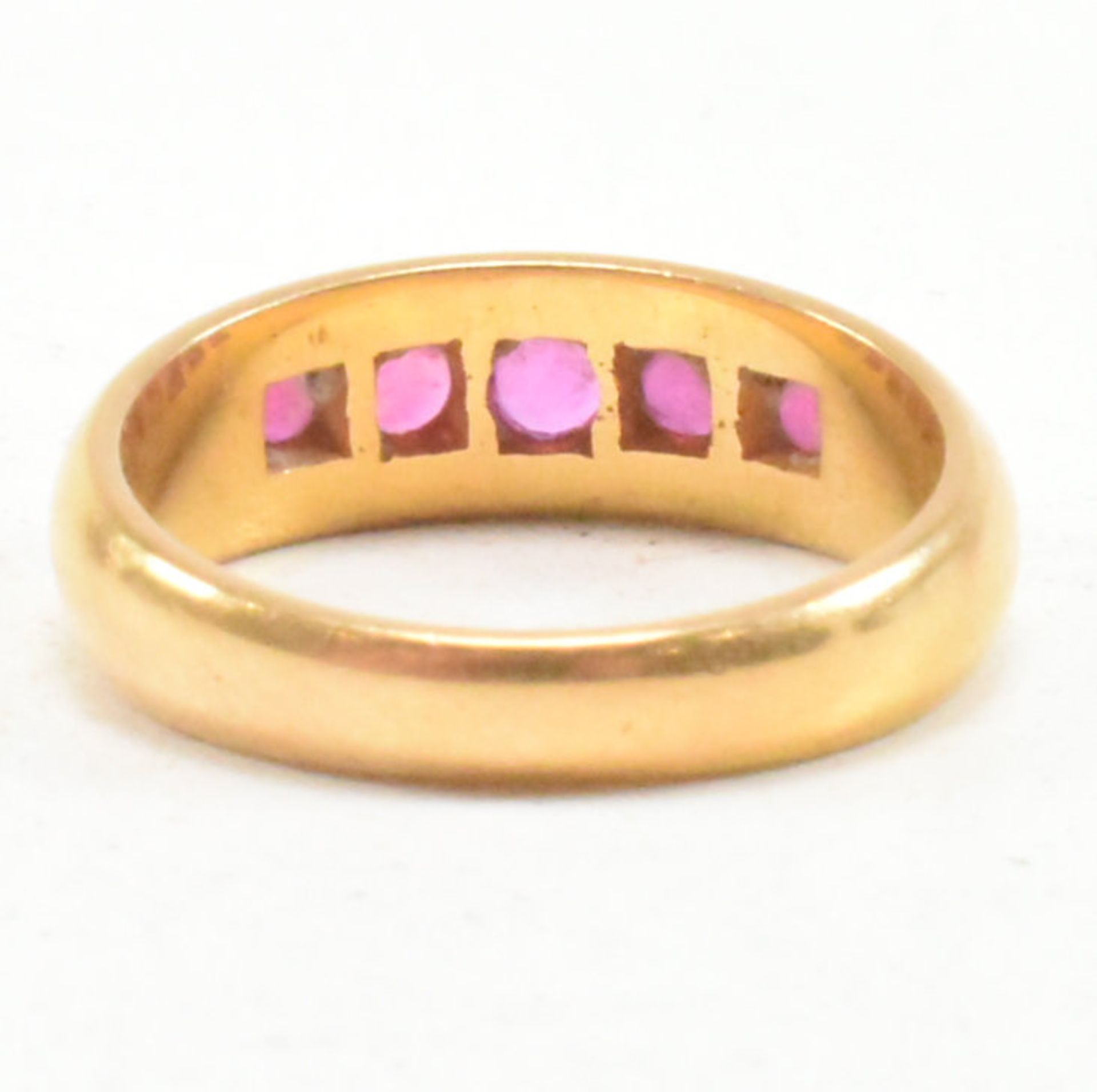 GOLD & RUBY FIVE STONE RING - Image 5 of 7