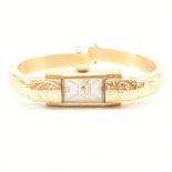 18CT GOLD SWISS PALLAS HINGED BANGLE WATCH