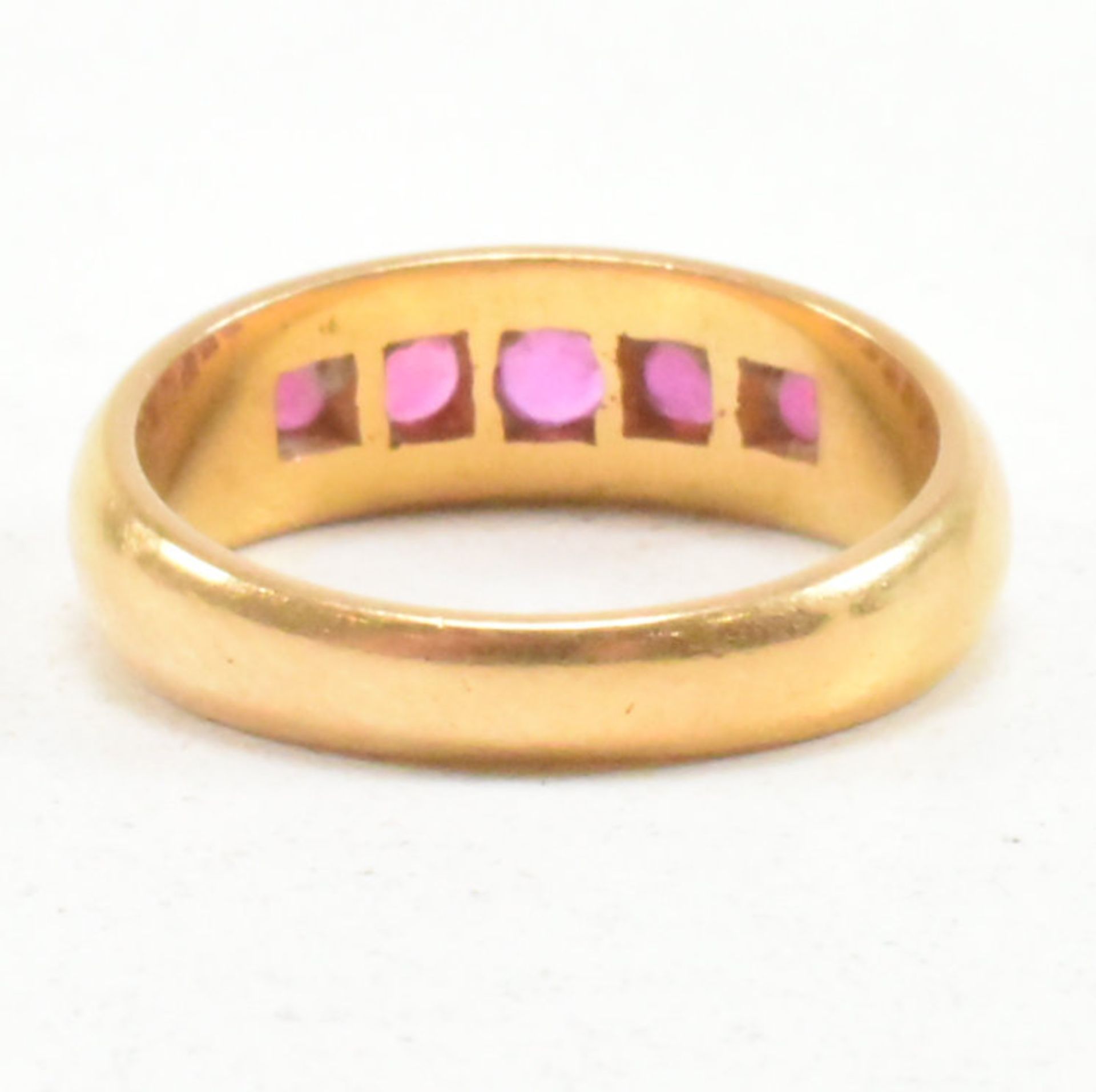 GOLD & RUBY FIVE STONE RING - Image 6 of 7