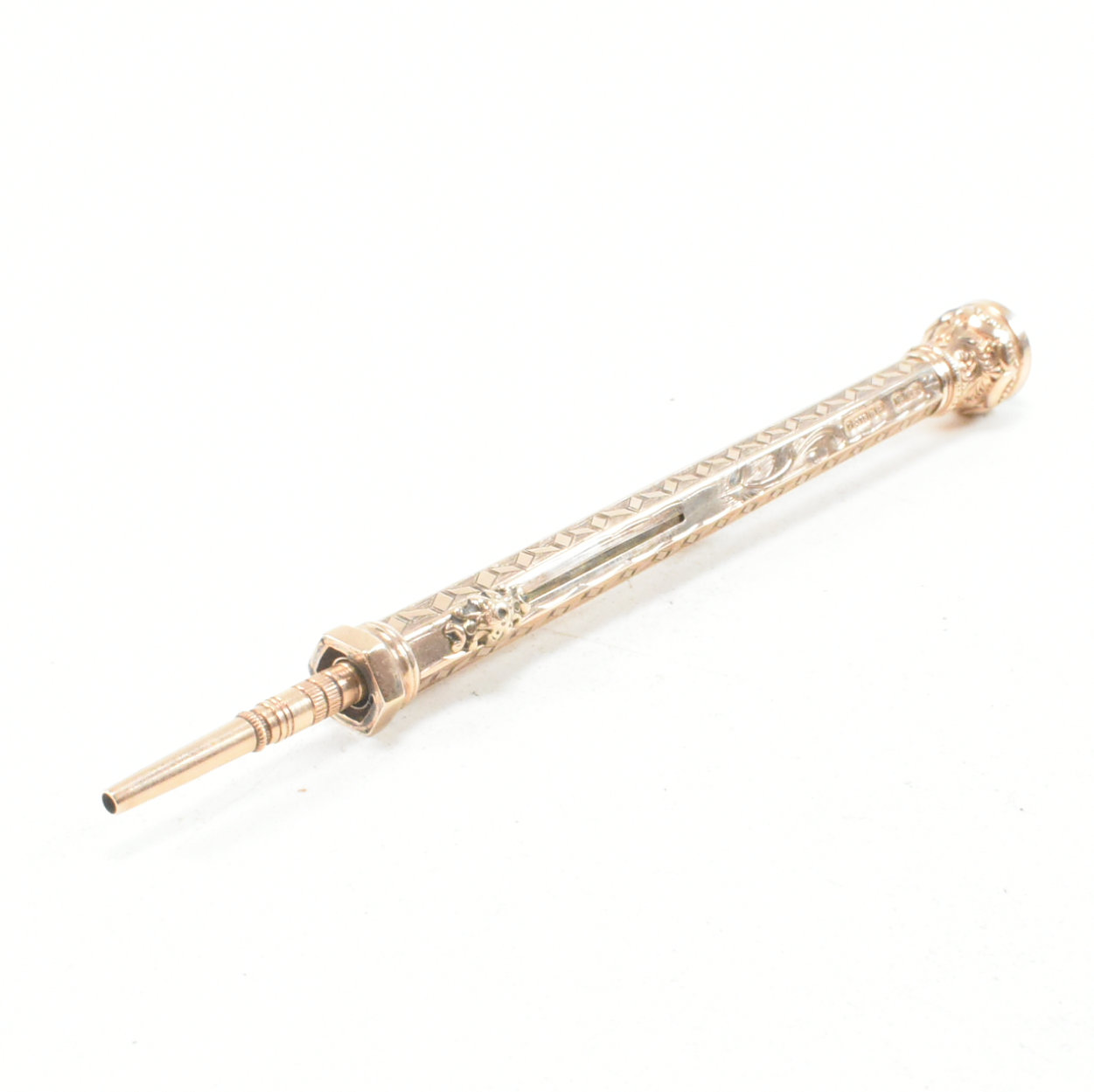 VICTORIAN HALLMARKED 9CT GOLD DUAL PROPELLING PENCIL - Image 5 of 9