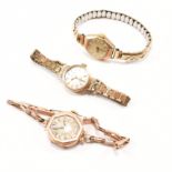 COLLECTION OF THREE 9CT GOLD LADIES DRESS WATCHES