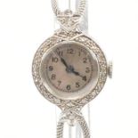 VINTAGE DIAMOND GOLD & PLATINUM DRESS COCKTAIL WATCH