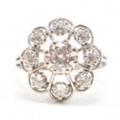 FRENCH 18CT WHITE GOLD & DIAMOND CLUSTER RING